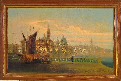 27049973k - Unbekannter tschechischer Künstler des 19.Jh. , Ansicht von Venedig, bewegte ...