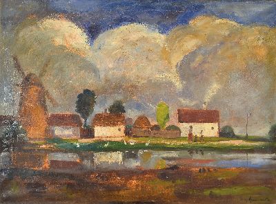 Image Unbekannter tschechischer Künstler des 19./20.Jh., wohl holländische Landschaft, ...