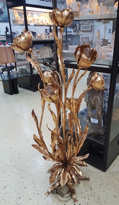 27049989a - Stehleuchte, Entwurf Hans Kögl, 1980er Jahre, wohl Modell 1771 H, 7 Brennstellen in ...