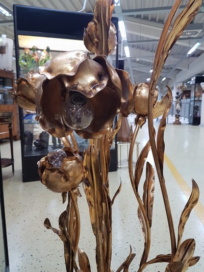 27049989c - Stehleuchte, Entwurf Hans Kögl, 1980er Jahre, wohl Modell 1771 H, 7 Brennstellen in ...