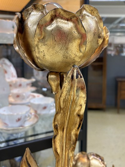 27049989h - Stehleuchte, Entwurf Hans Kögl, 1980er Jahre, wohl Modell 1771 H, 7 Brennstellen in ...