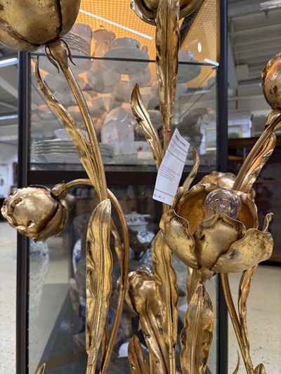 27049989k - Stehleuchte, Entwurf Hans Kögl, 1980er Jahre, wohl Modell 1771 H, 7 Brennstellen in ...