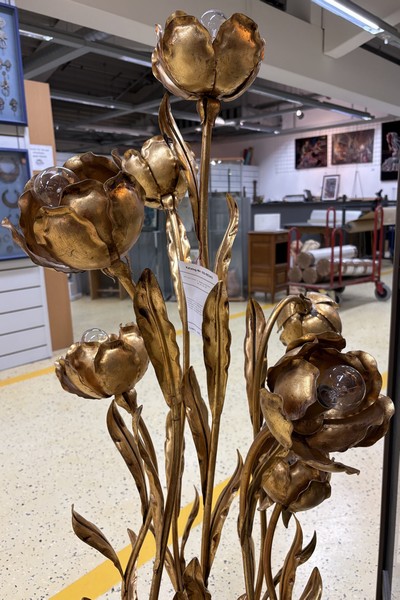 27049989l - Stehleuchte, Entwurf Hans Kögl, 1980er Jahre, wohl Modell 1771 H, 7 Brennstellen in ...