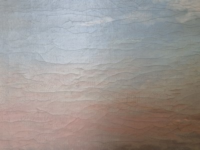 27049995e - Unidentified Romantic, 2nd half of 19th century, seascape in afterglow with fishermen and ...