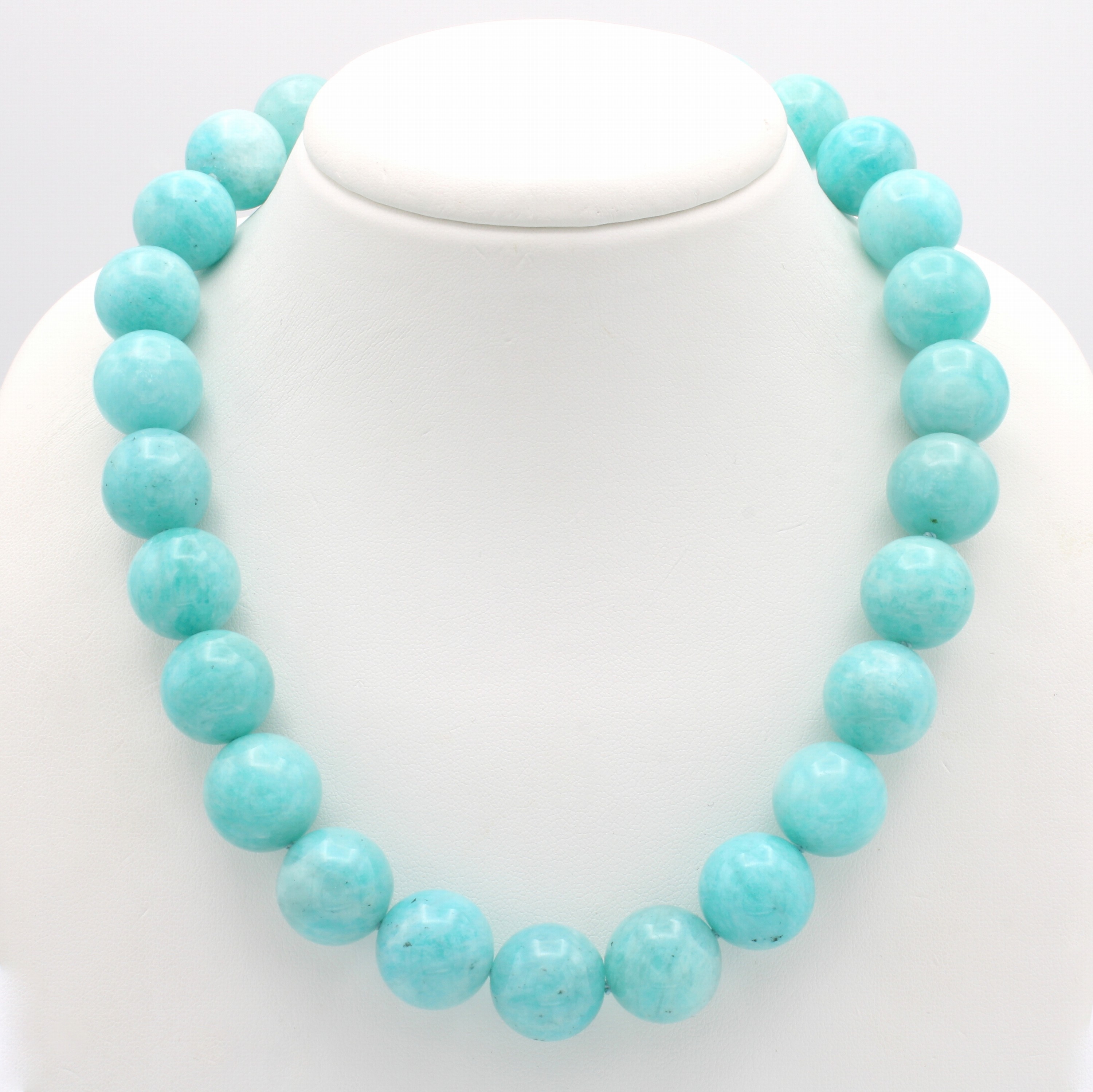 Image 27050000 - Amazonitcollier, Magnetschl. 925er Silber verg. u. satiniert, Amazonitkugeln aus Peru ...