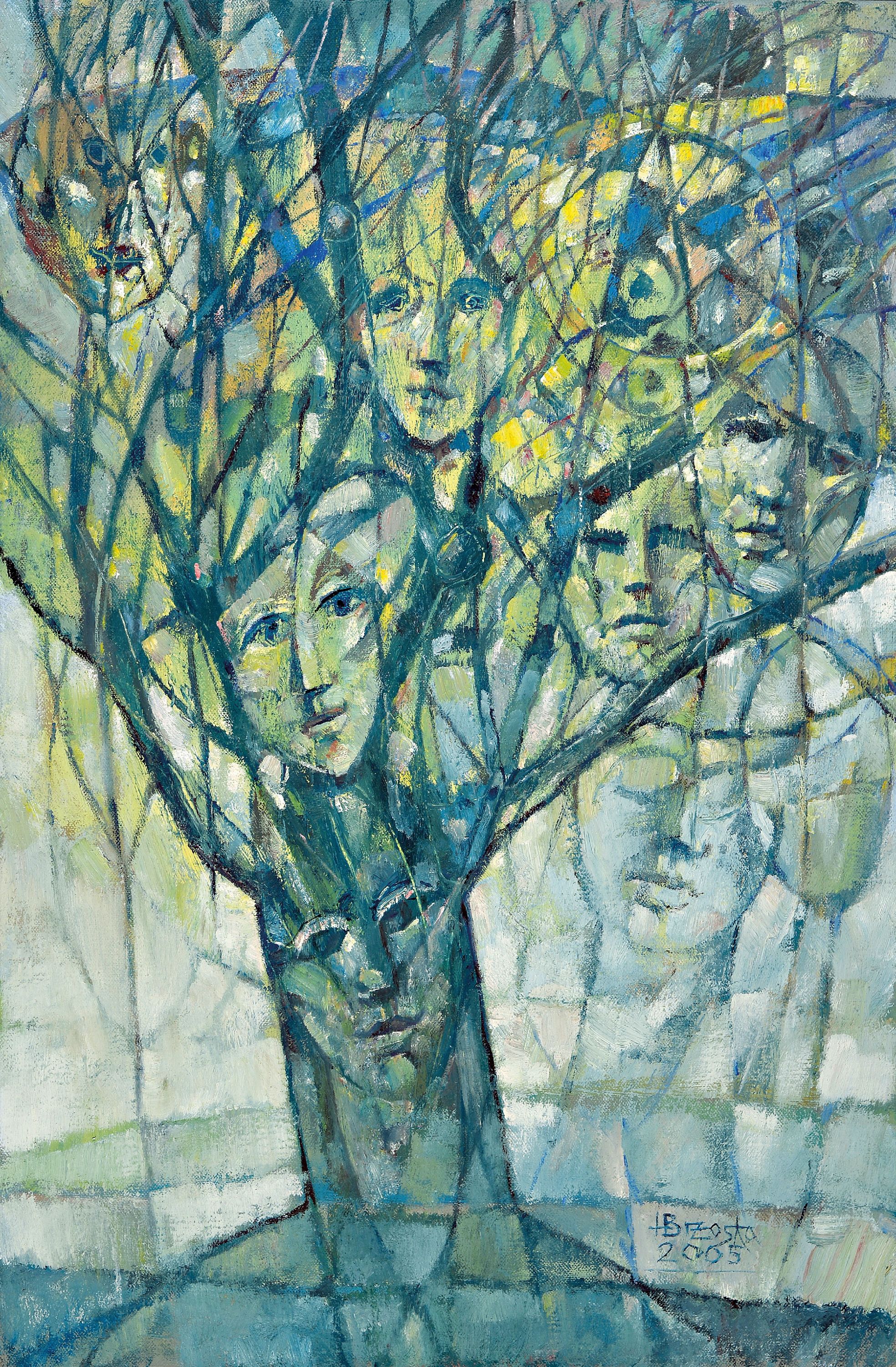 Image 27050126 - Heinz Brzoska, 1942-2015, Baum aus Gesichtern, Öl/Lwd, rechts unten. sign. und dat. ...