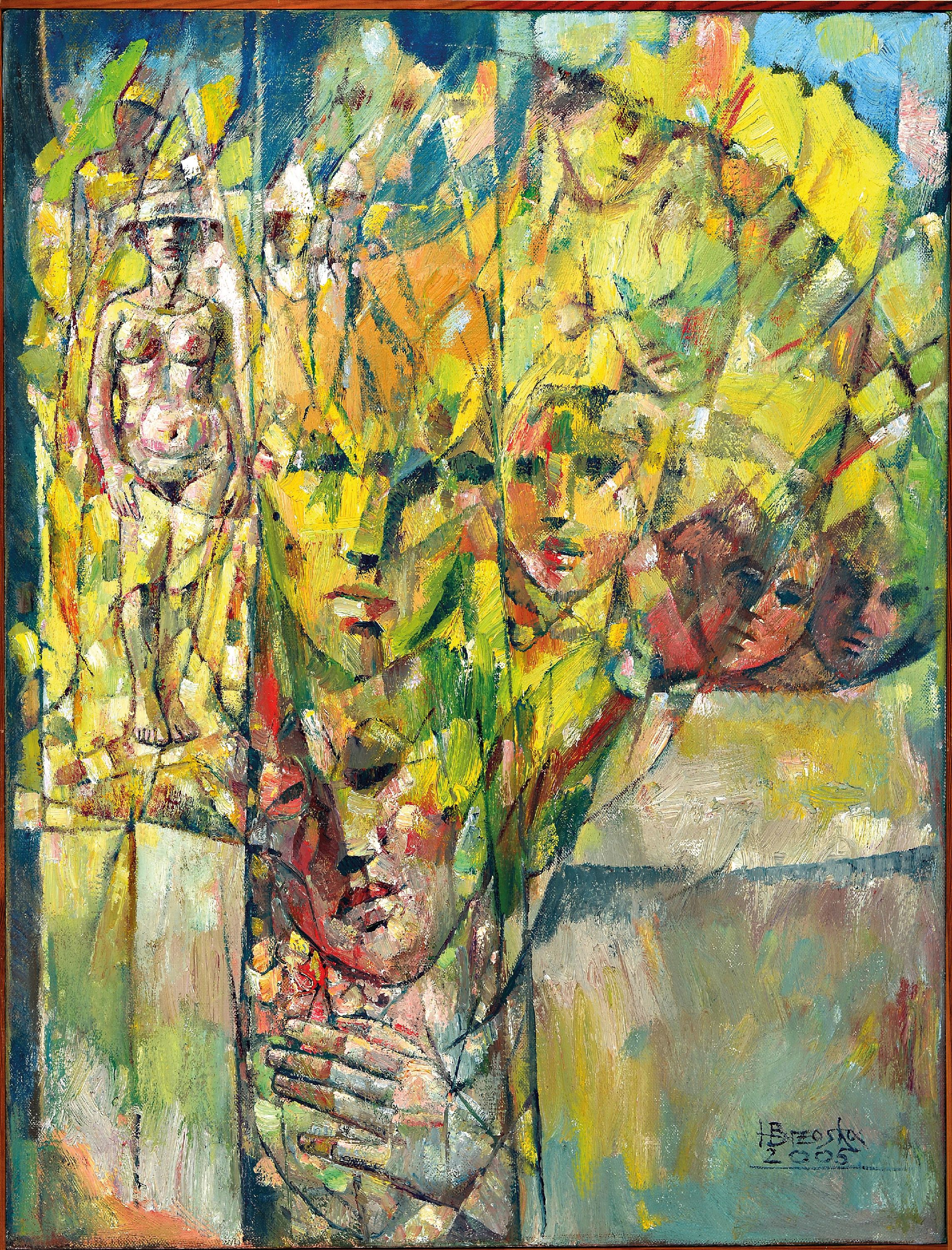 Detail k: Heinz Brzoska, 1942-2015, Baum aus Gesichtern, Öl/Lwd, rechts unten sign. und dat. 2005, ca. 85x65cm