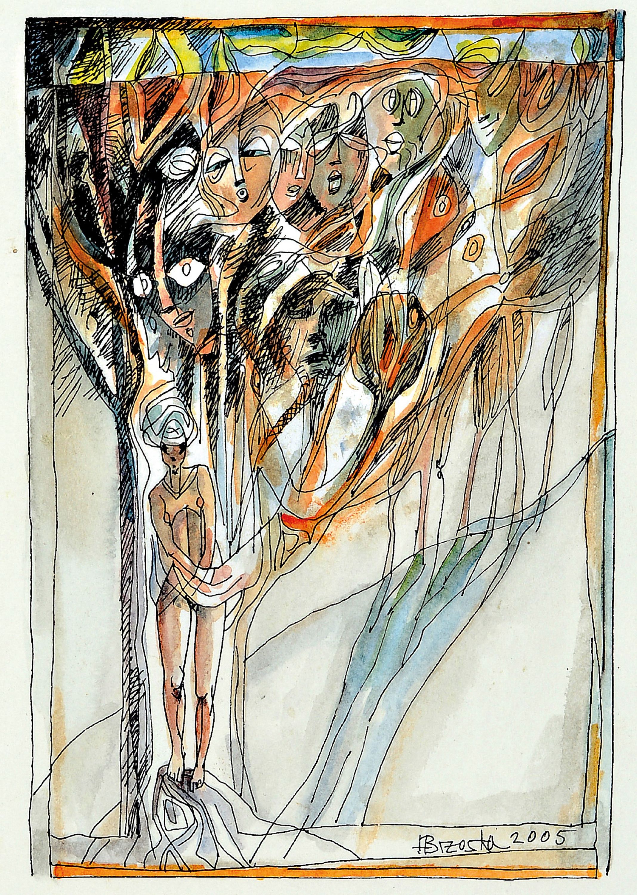 Image 27050128 - Heinz Brzoska, 1942-2015, 4 aquarellierte Tuschzeichnungen, alle handsign., 1x dat. ...