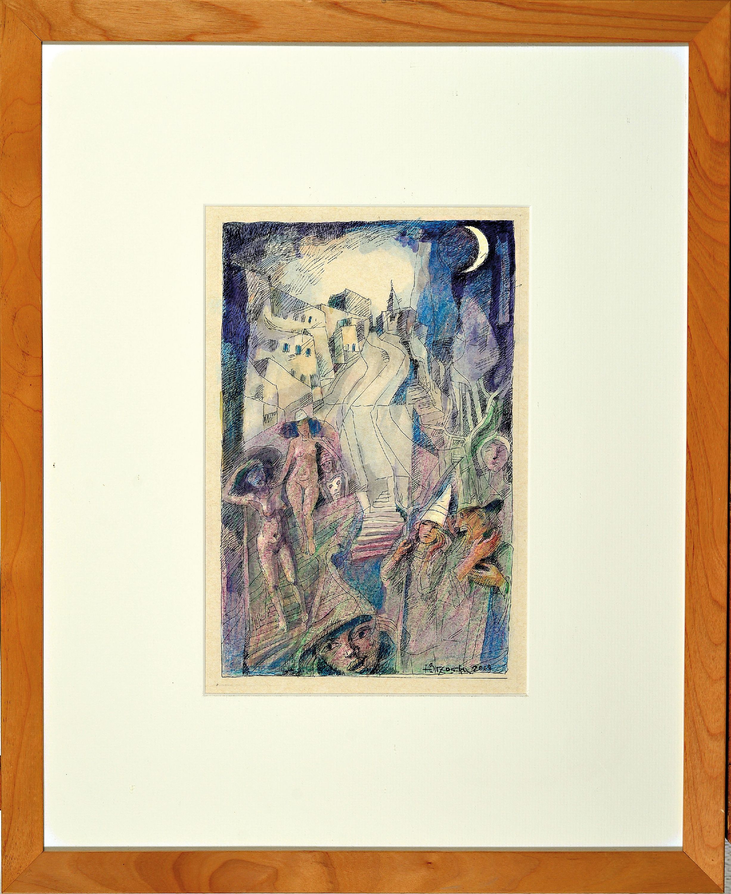 Detail m: Heinz Brzoska, 1942-2015, 4 aquarellierte Tuschzeichnungen, alle handsign., 1x dat. 2003, ca. 28x19cm, PP, u.Gl., R. ca. 64x54cm; 1x dat. 2005, ca. ...