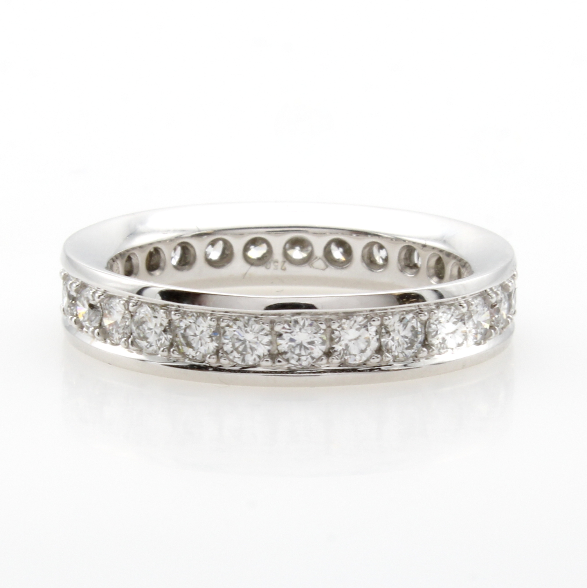 Image 27050166 - Memoryring mit Brillanten, WG 750/000, Schiene rundum bes. m. Brill. zus. ca. 1,12 ...