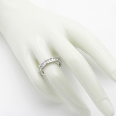 27050166b - Memoryring mit Brillanten, WG 750/000, Schiene rundum bes. m. Brill. zus. ca. 1,12 ...