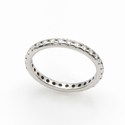 27050313a - Memoryring mit Brillanten. WG 585/000, Schiene rundum bes. m. Brill. zus. ca. 0.60 ...