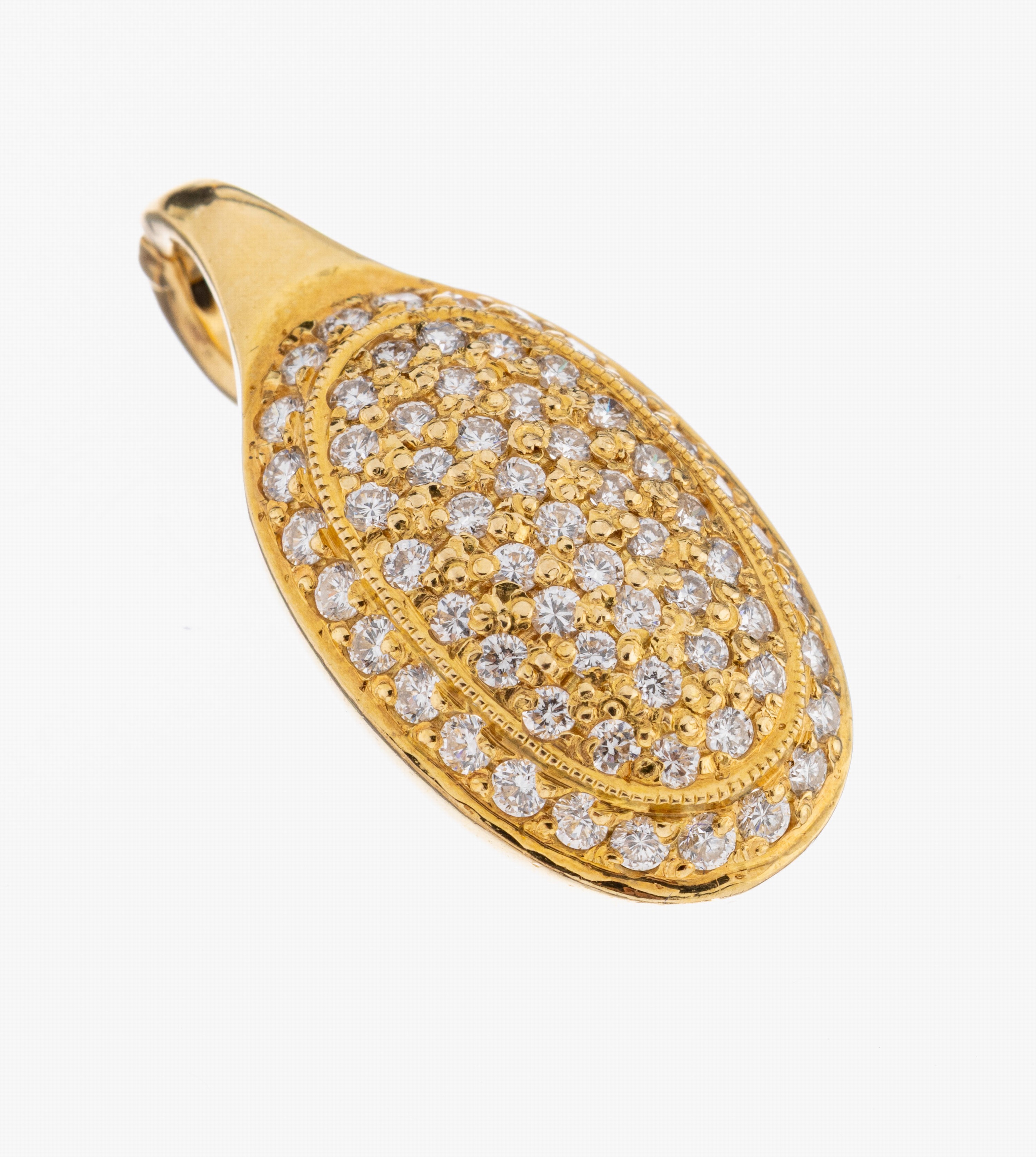 Image 27050471 - 18 kt Gold Brillant-Clipanhänger, GG 750/000, 65 Brillanten zus. ca. 0.80 ct ...