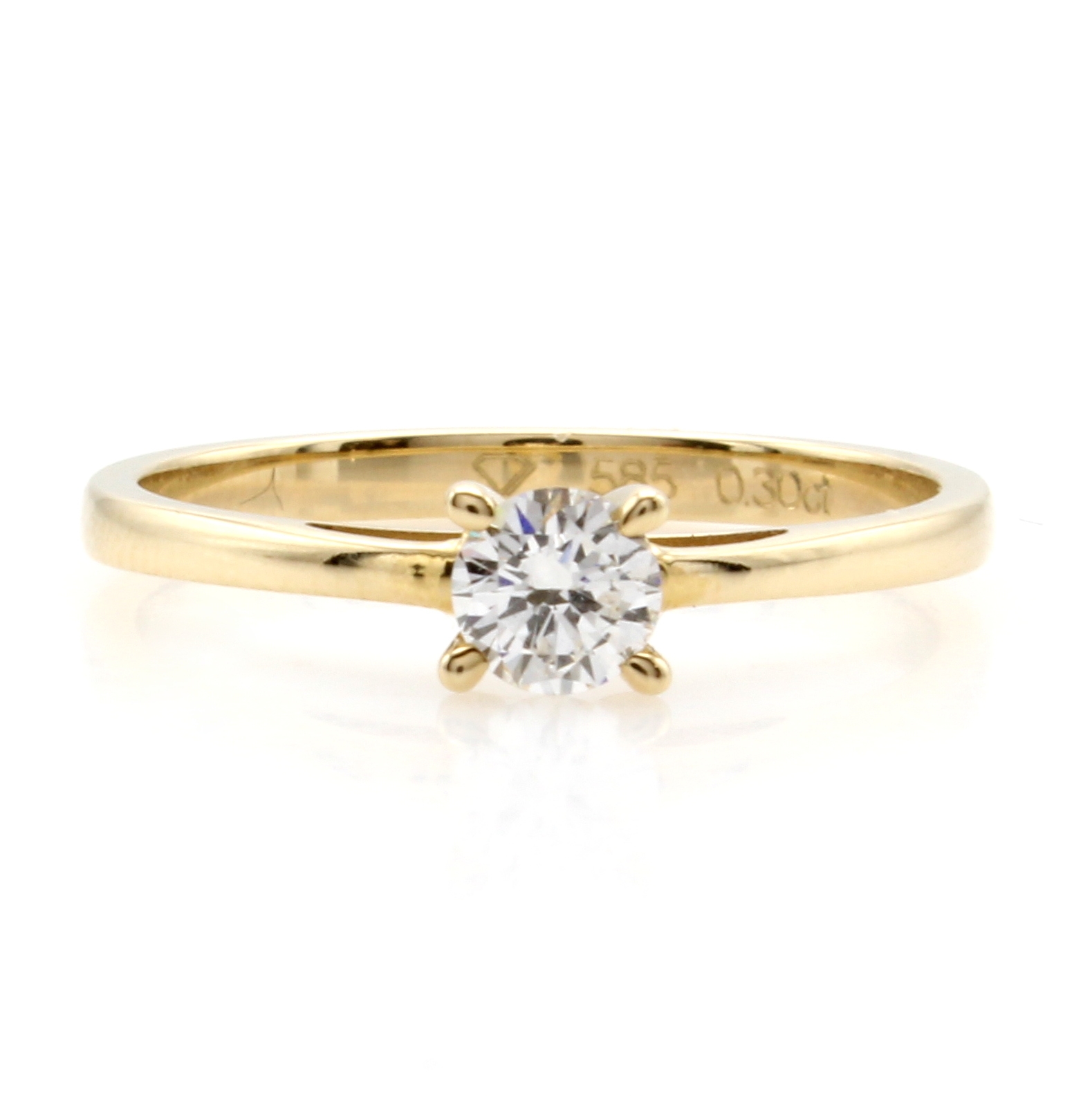 Image 27050538 - Ring mit Brillantsolitär, GG 585/000, Brill.ca. 0,30 ct Weiß/si, in Krappenfassung, RW ...