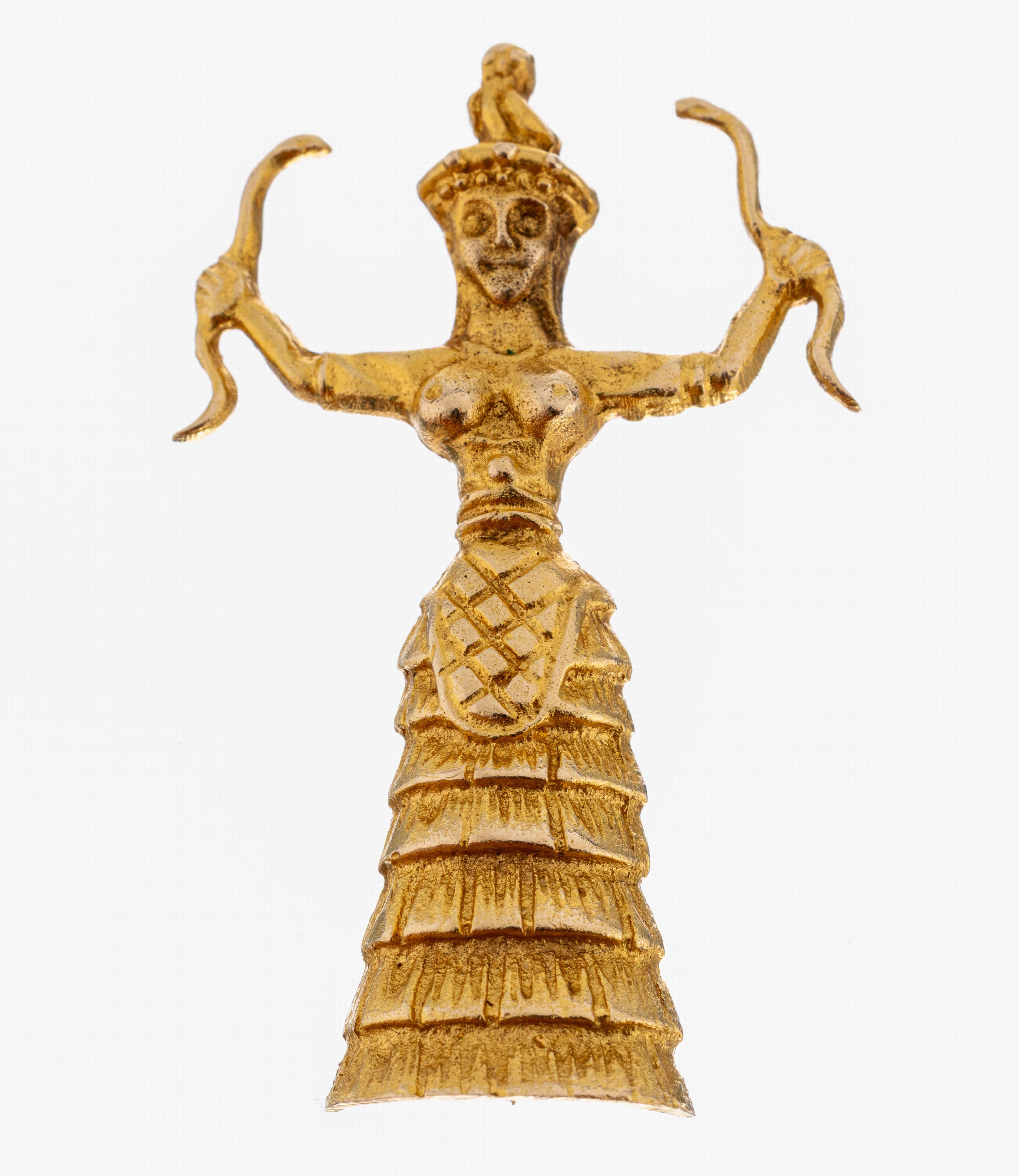 Image 27050634 - 14 kt Gold Brosche, GG 585/000, plastische Darstellung der minoischen Schlangengöttin, ...