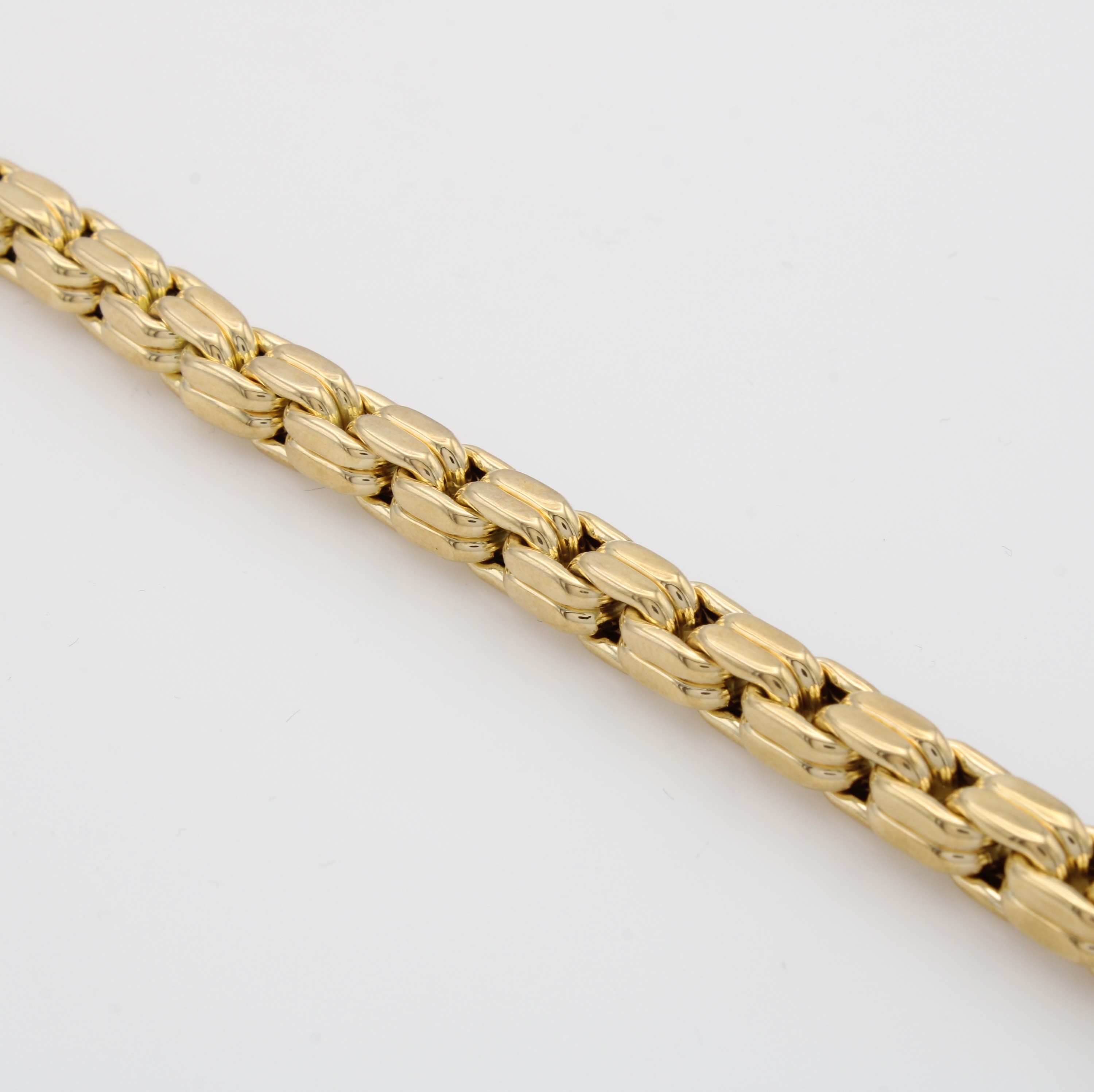 Image 27050685 - Ankerarmband, GG 750/00, Glieder in anged. 2-rhg. Optik, Karabinerschl., L. ca. 22 cm