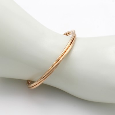 27050624a - 3-reihiger Armreif, RG 750/000, leicht biegsam u. verschlungen gearbeitet