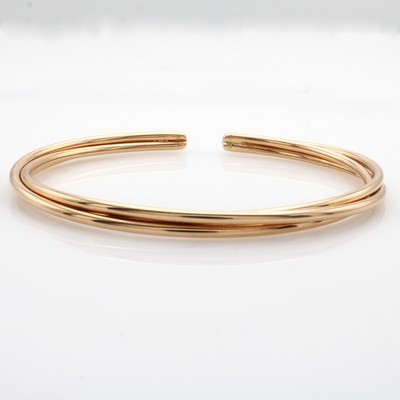 27050624b - 3-reihiger Armreif, RG 750/000, leicht biegsam u. verschlungen gearbeitet