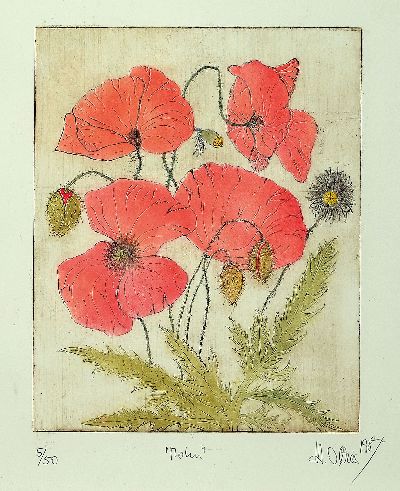 Image Hildegard Illes, in Düsseldorf geborene Künstlerin, ansässig in der Pfalz, hier drei ...