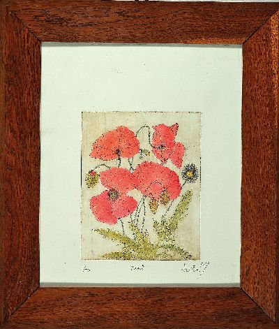 27050664k - Hildegard Illes, in Düsseldorf geborene Künstlerin, ansässig in der Pfalz, hier drei ...