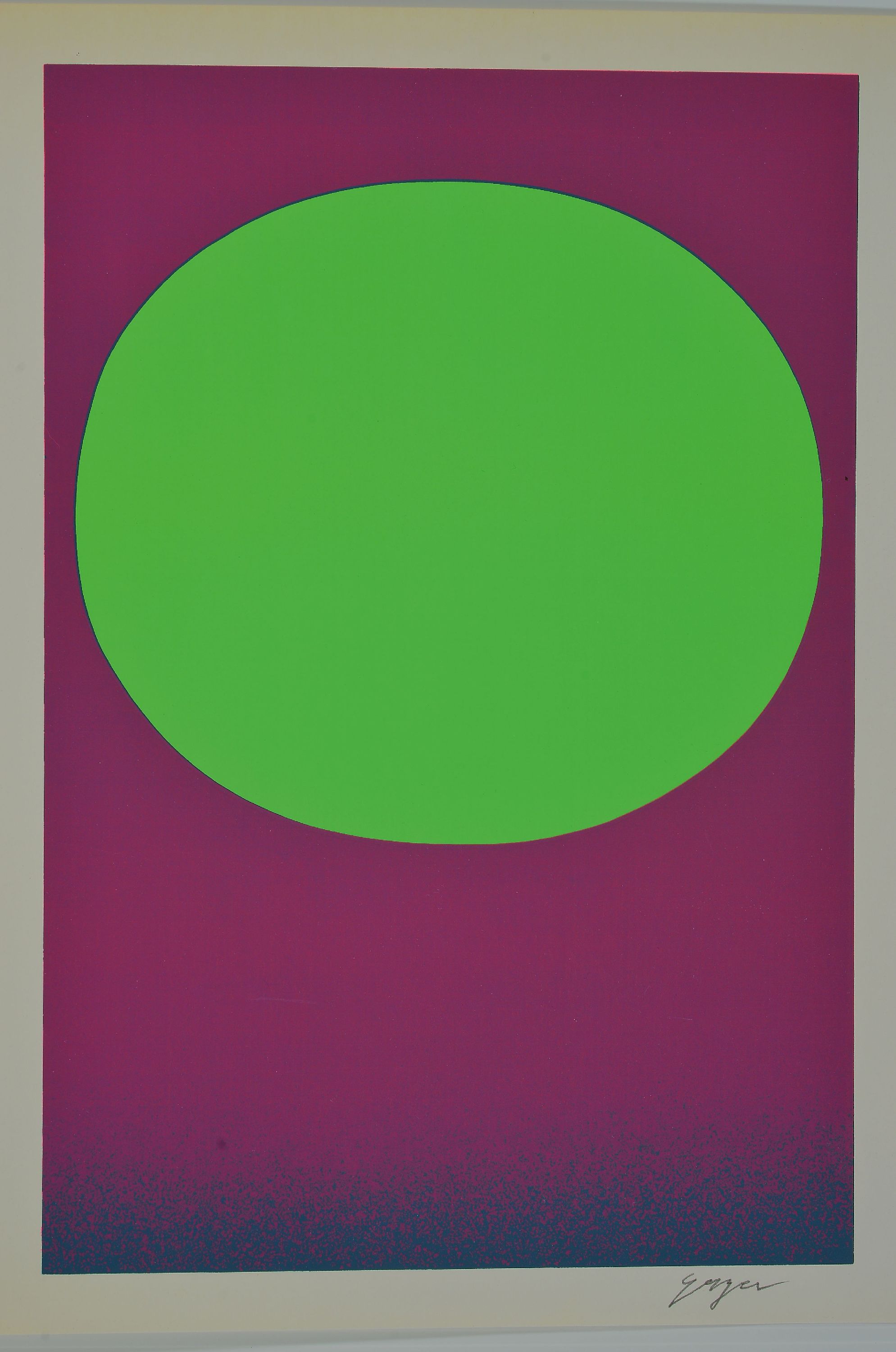 Detail k: Rupprecht Geiger, 1908-2009, signierte Farbserigrafie 1970- Handdruck gefertigt unter Aufsicht des Künstler von Institut Manfred Laube in München, ...