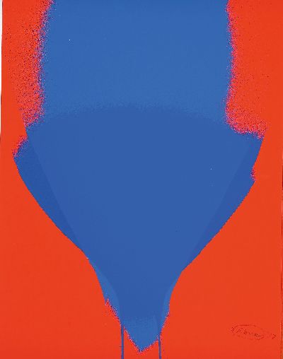 27050782k - Otto Piene, 1928-2014, Farbserigrafie, sign., dat. 1977, Titel: blau-leuchtend Rot, ...