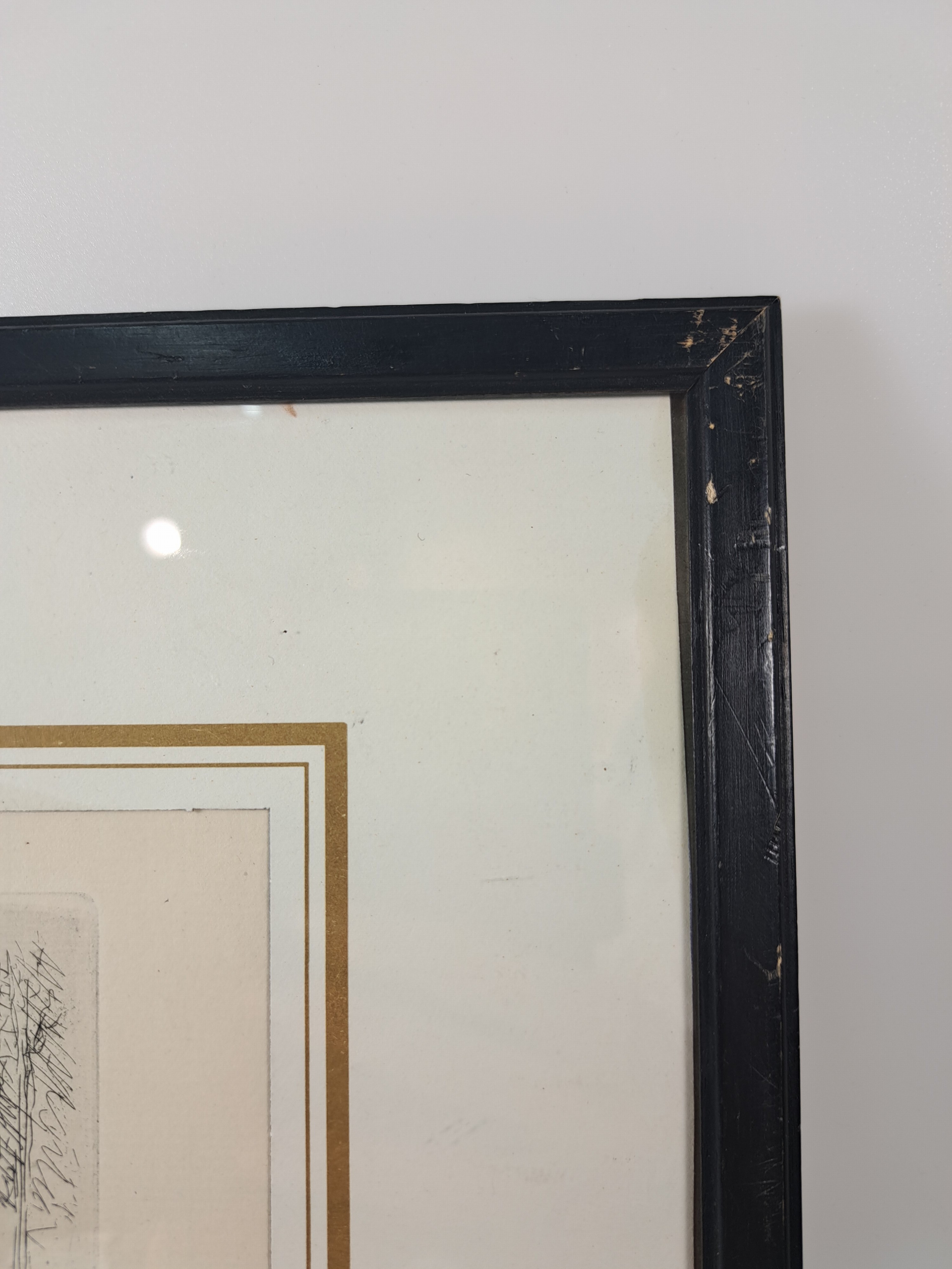 Detail g: Max Liebermann, 1847-1935, signierte Orig. Radierung 1923, Titel: Eislauf- WVZ Achenbach 1974 Nr. 59 b , unter Glas in alten Rahmen, Plattengr. ...