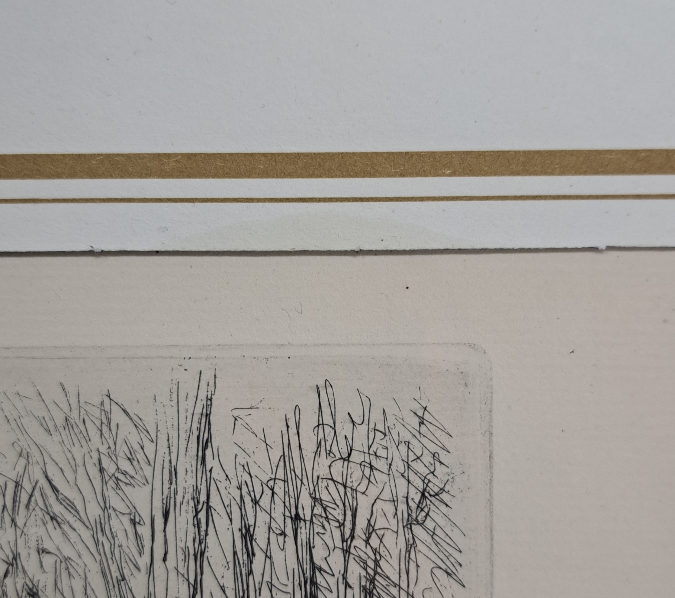 Detail j: Max Liebermann, 1847-1935, signierte Orig. Radierung 1923, Titel: Eislauf- WVZ Achenbach 1974 Nr. 59 b , unter Glas in alten Rahmen, Plattengr. ...