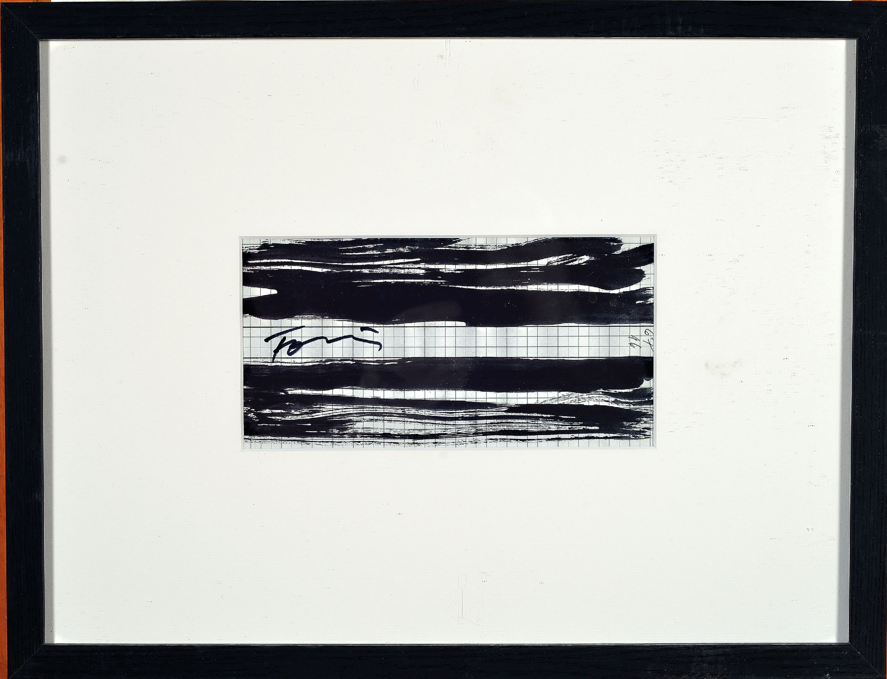 Detail k: Günther Förg, 1952-2013, Einladungskarte der Galerie Schönewald und Beuse, Krefeld mit Gefälligkeitssignatur des Künstlers, wohl im Zuge der ...