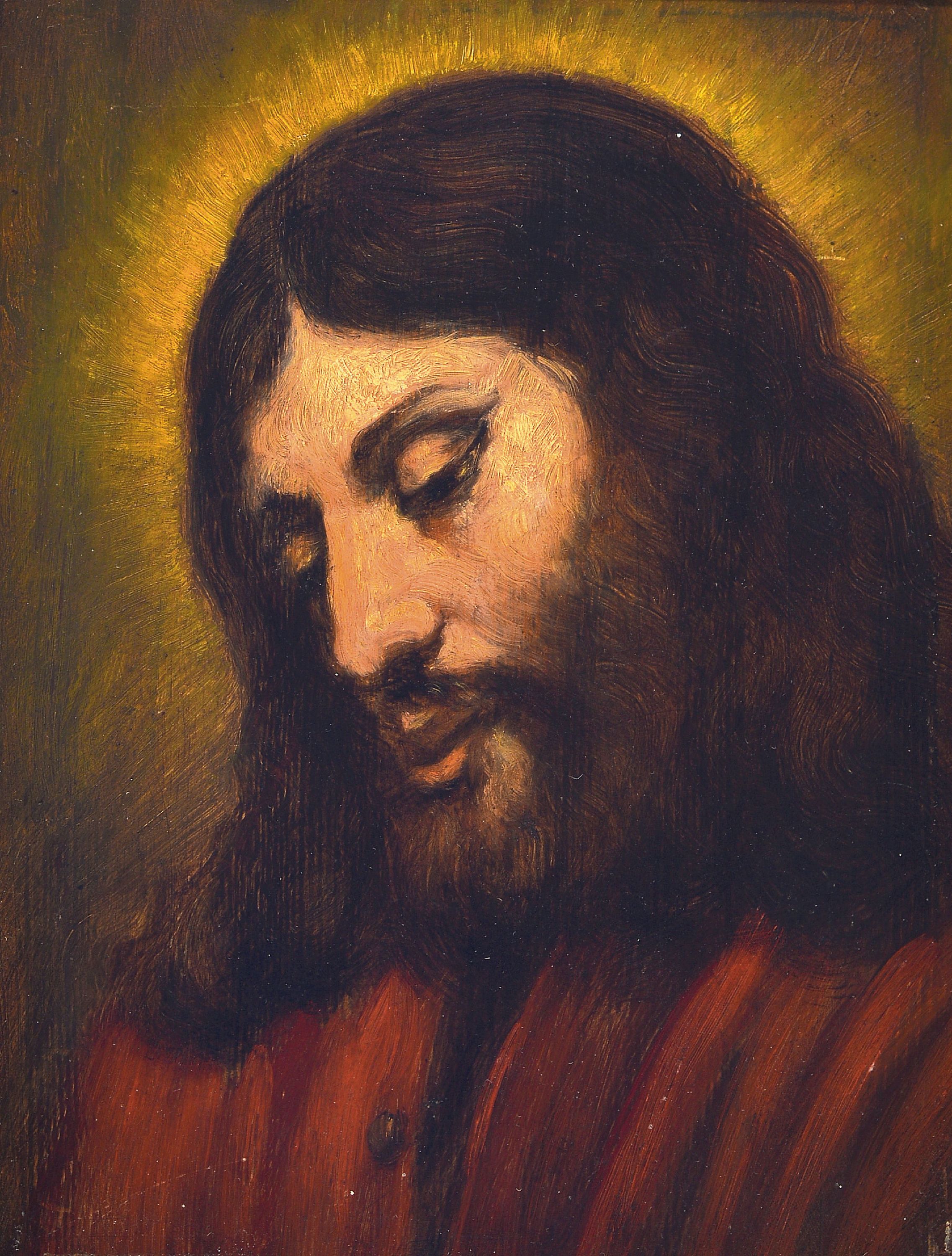 Image 27050831 - Johannes Theuns, 1877 Breda-1961, Christus Porträt, rechts oben signiert, Öl/Holz, ...