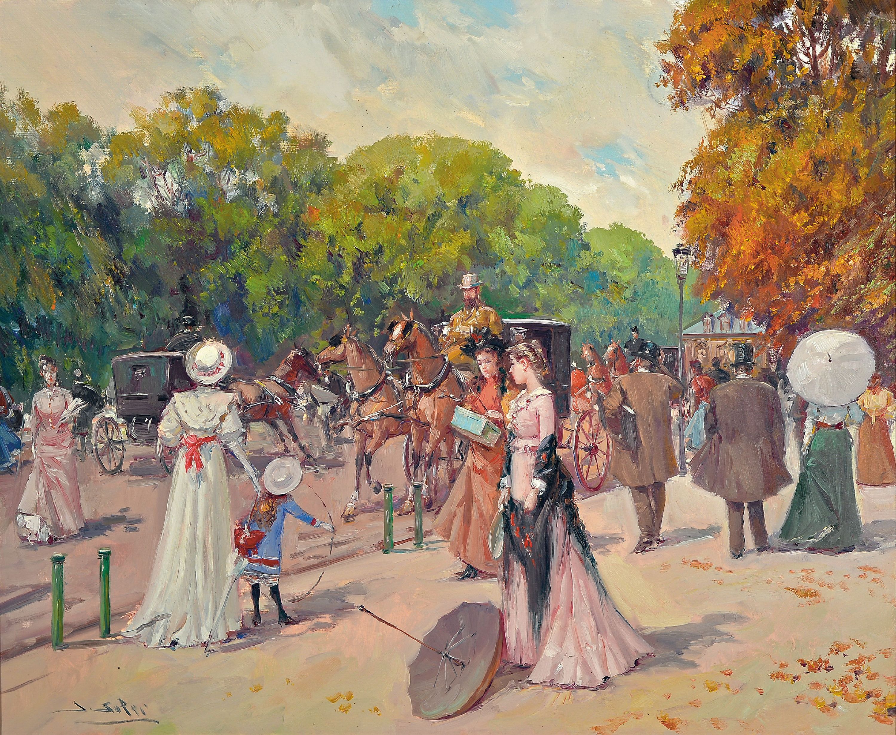 Image 27050835 - Juan Soler, geb. 1951 Paris, Pariser Straßenszene mit reicher Figurenstaffage und ...