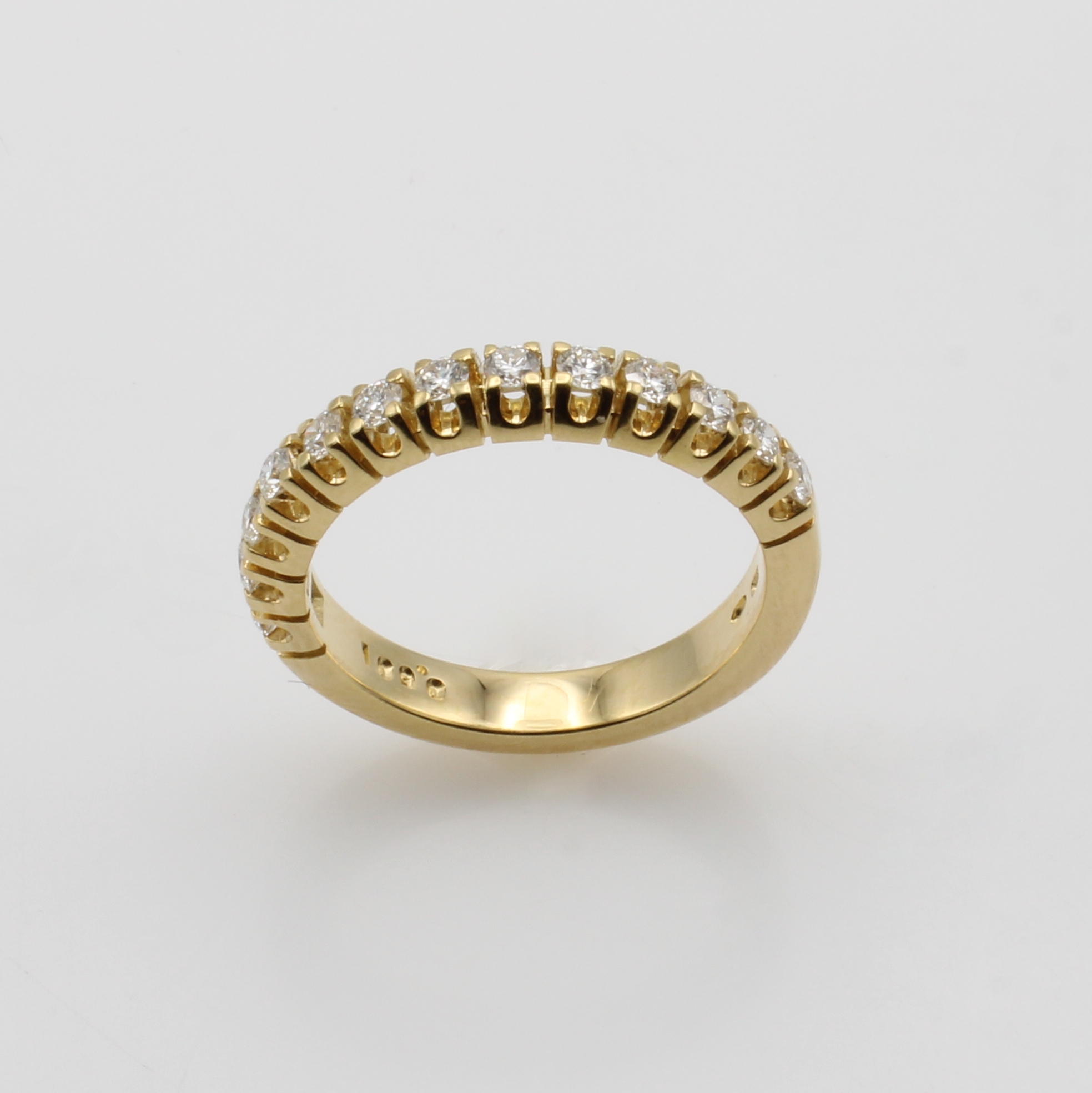 Image 27050844 - Halbmemoryring mit Brillanten, GG 750/000, 13 Brill. zus. ca. 0.50 ct Weiß/si, RW ca. 55