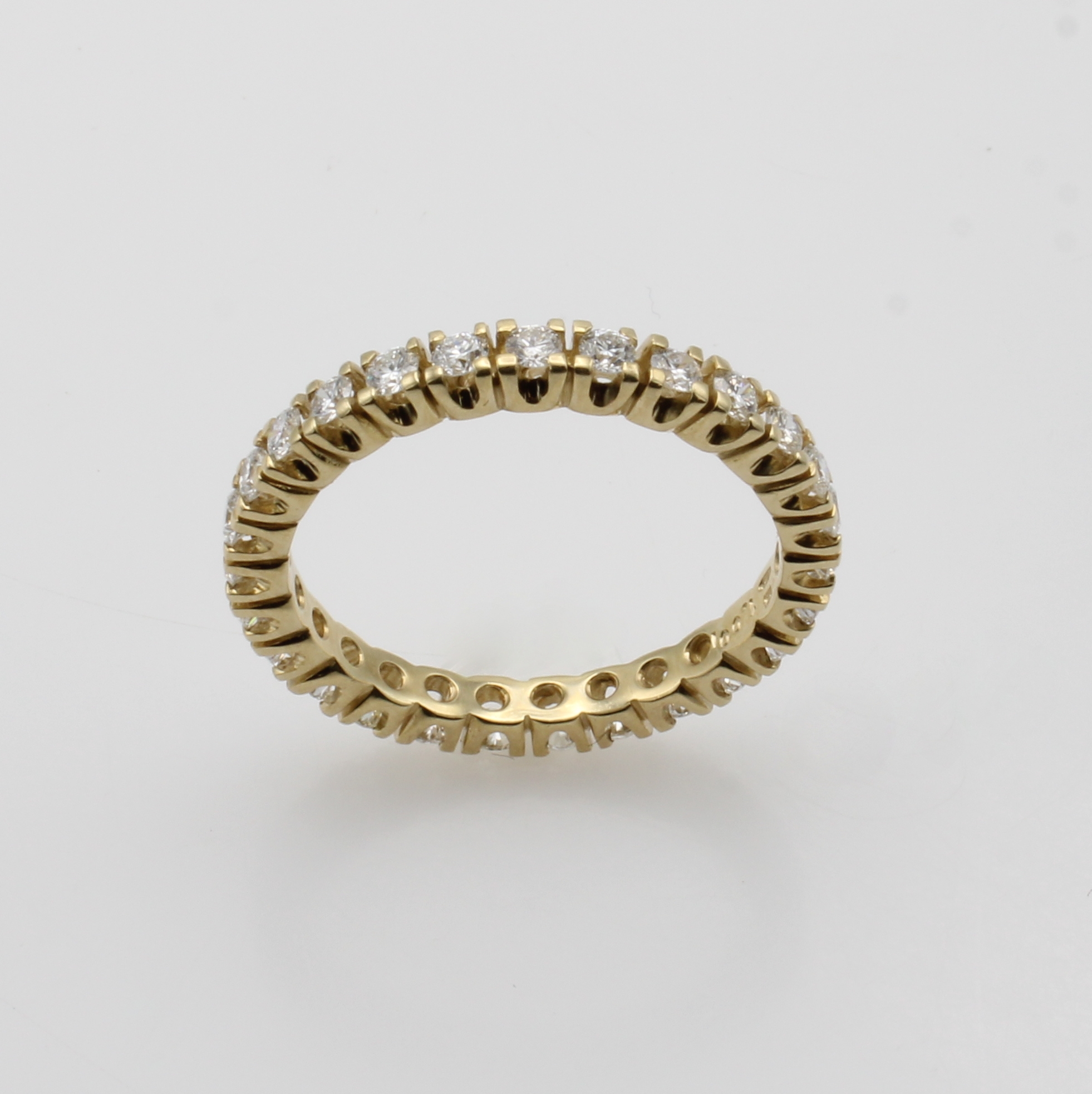 Image 27050846 - Memoryring mit Brillanten, GG 585/000, 27 Brill. rundum bes. zus. ca. 1.0 ct Weiß/si, ...