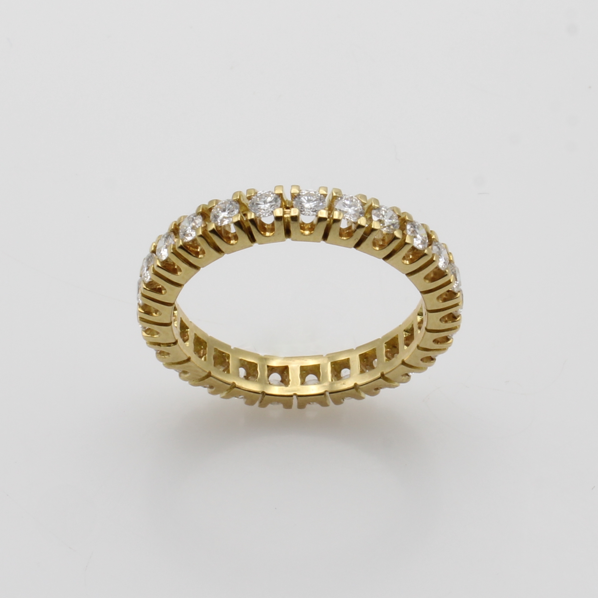Image 27050847 - Memoryring mit Brillanten, GG 750/000, 25 Brill. zus. ca. 1.0 ct Weiß/si, RW ca. 56