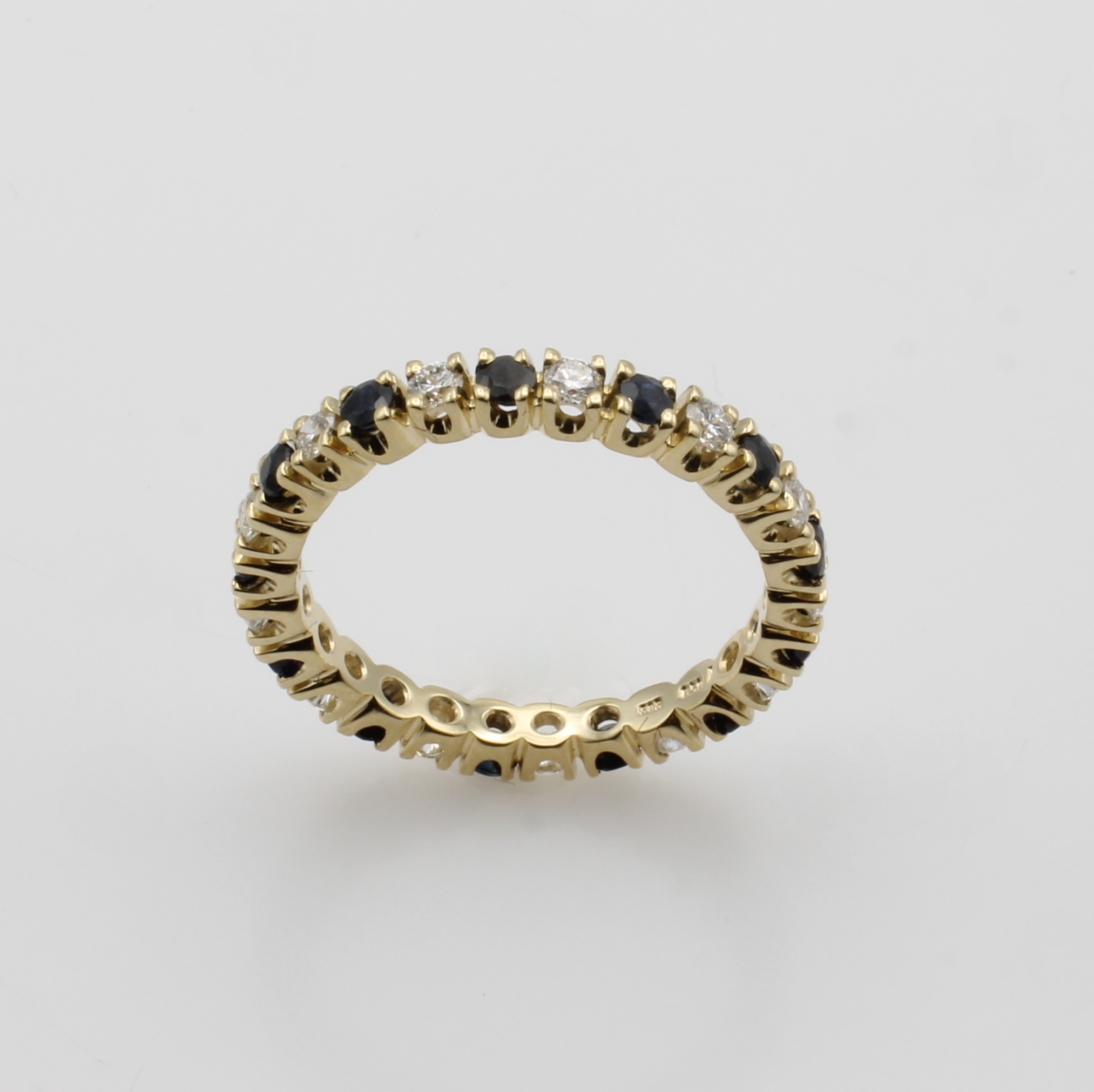 Image 27050848 - Memoryring mit Brillanten und Saphiren, GG 585/000, 13 Brill. zus. ca. 0.50 ct Weiß/si, ...