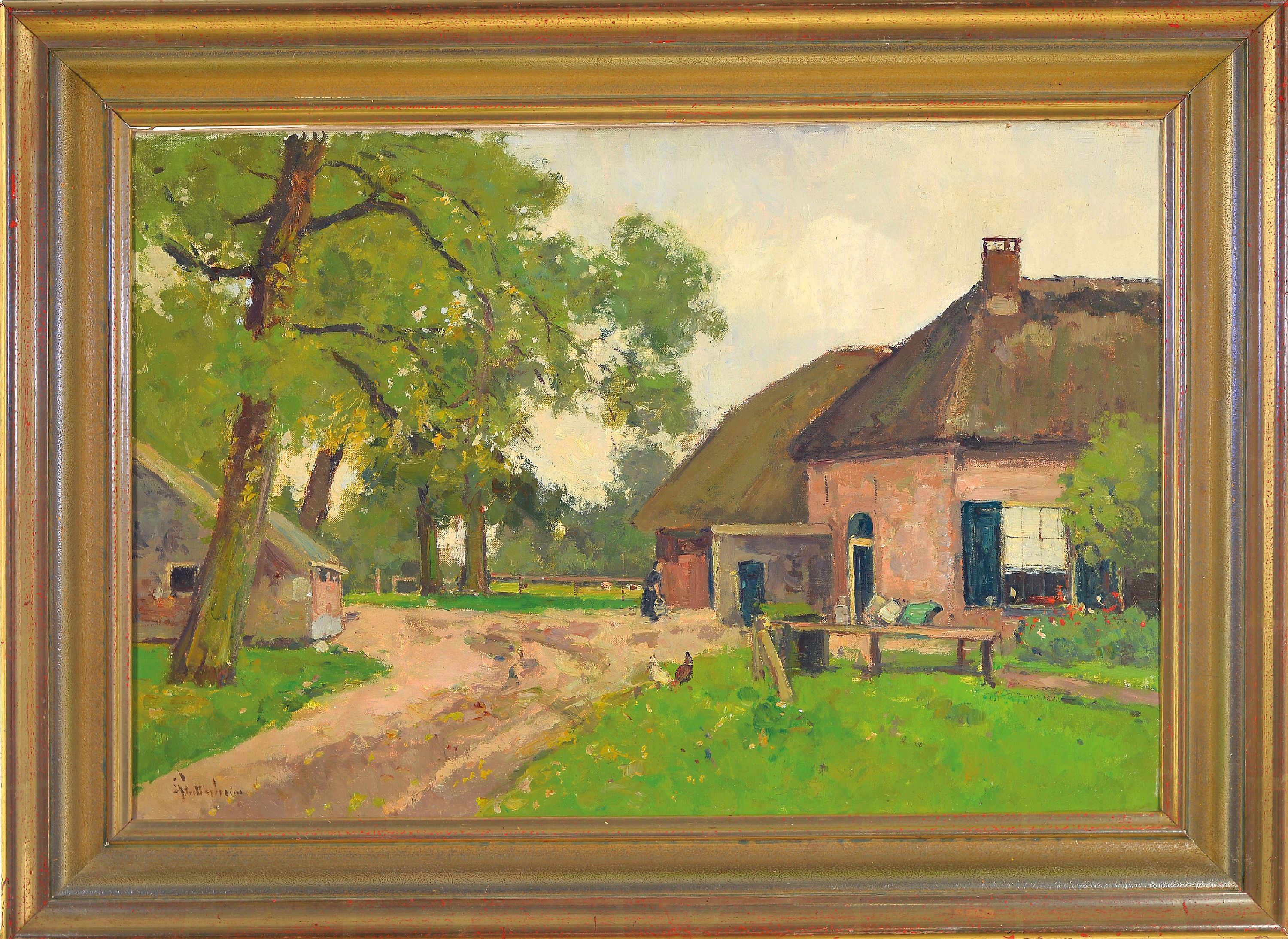 Detail k: Louis Stutterheim, 1873 Rotterdam-1943 Gouda, Dorfstraße, links unten signiert, Öl/Lwd, 40x60 cm, Rahmen 53x73 cm