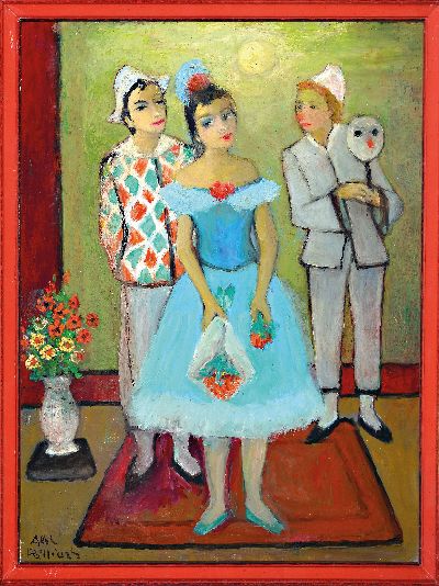 27050816k - Rilliurs, wohl littauischer Künstler, 20.Jh., Szene aus der Commedia dell´arte, links ...