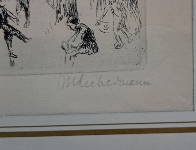 27050821d - Max Liebermann, 1847-1935, signierte Orig. Radierung 1923, Titel: Eislauf- WVZ Achenbach ...