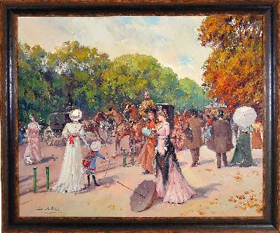 27050835k - Juan Soler, geb. 1951 Paris, Pariser Straßenszene mit reicher Figurenstaffage und ...