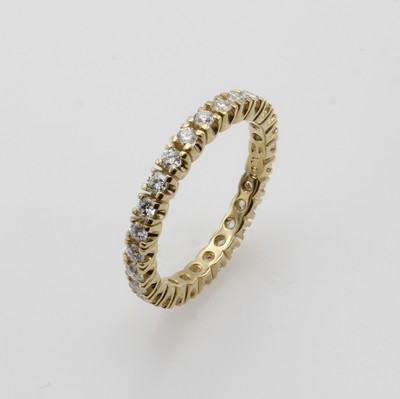 27050846a - Memoryring mit Brillanten, GG 585/000, 27 Brill. rundum bes. zus. ca. 1.0 ct Weiß/si, ...