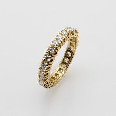 27050847a - Memoryring mit Brillanten, GG 750/000, 25 Brill. zus. ca. 1.0 ct Weiß/si, RW ca. 56