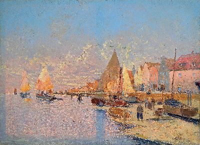 Image Jan van de Helder, niederländische Hafenlandschaft, rechts unten signiert, restauriert ...