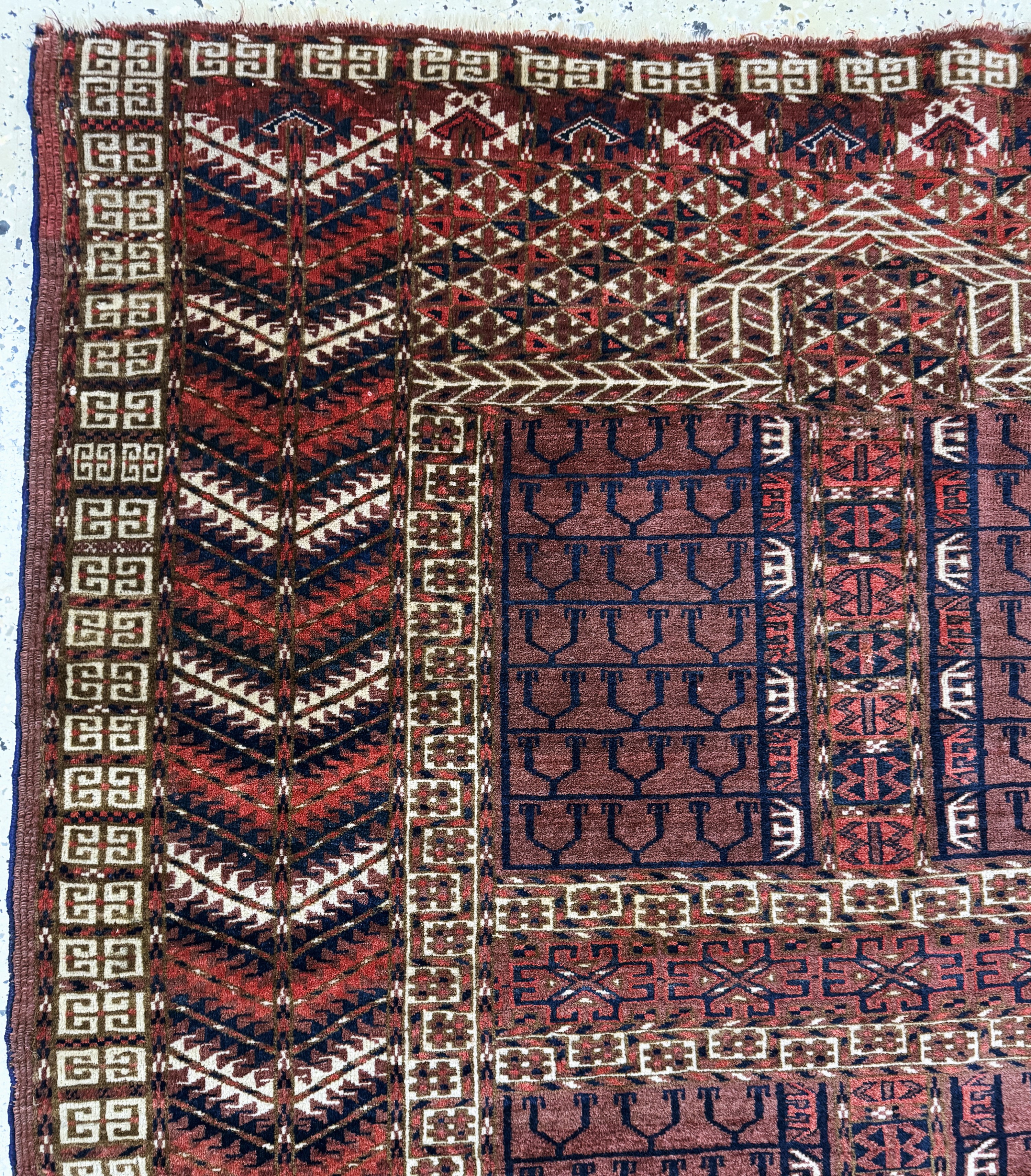 Detail d: Tierbaum Tekke Engsi, Turkmenistan, um 1900, Wolle auf Wolle, ca. 151 x 130 cm, EHZ: 2
