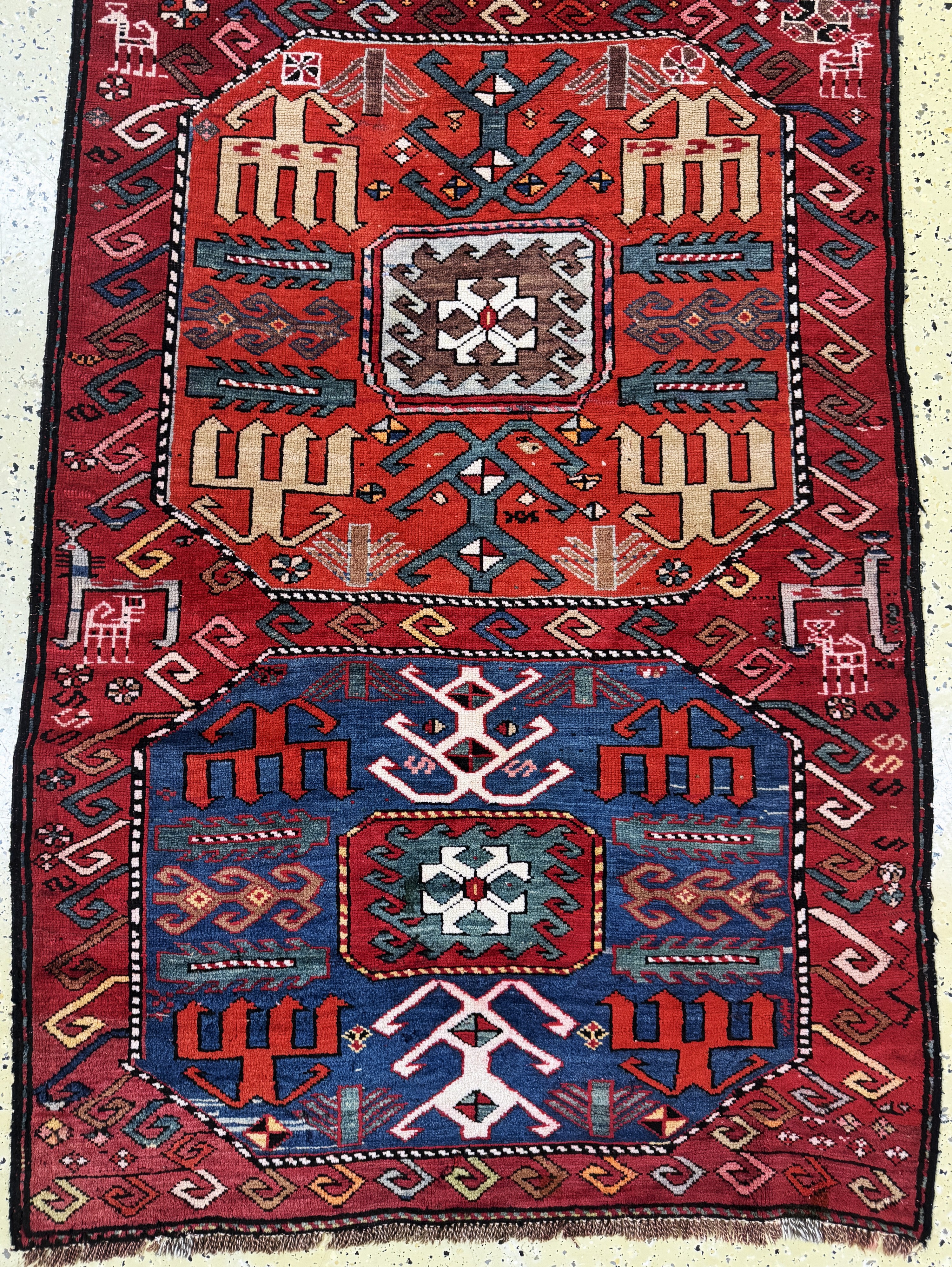 Detail b: "Chaili"Shirwan, Kaukasus, um 1900, Wolle auf Wolle, ca. 270 x 110 cm, EHZ: 2-3
