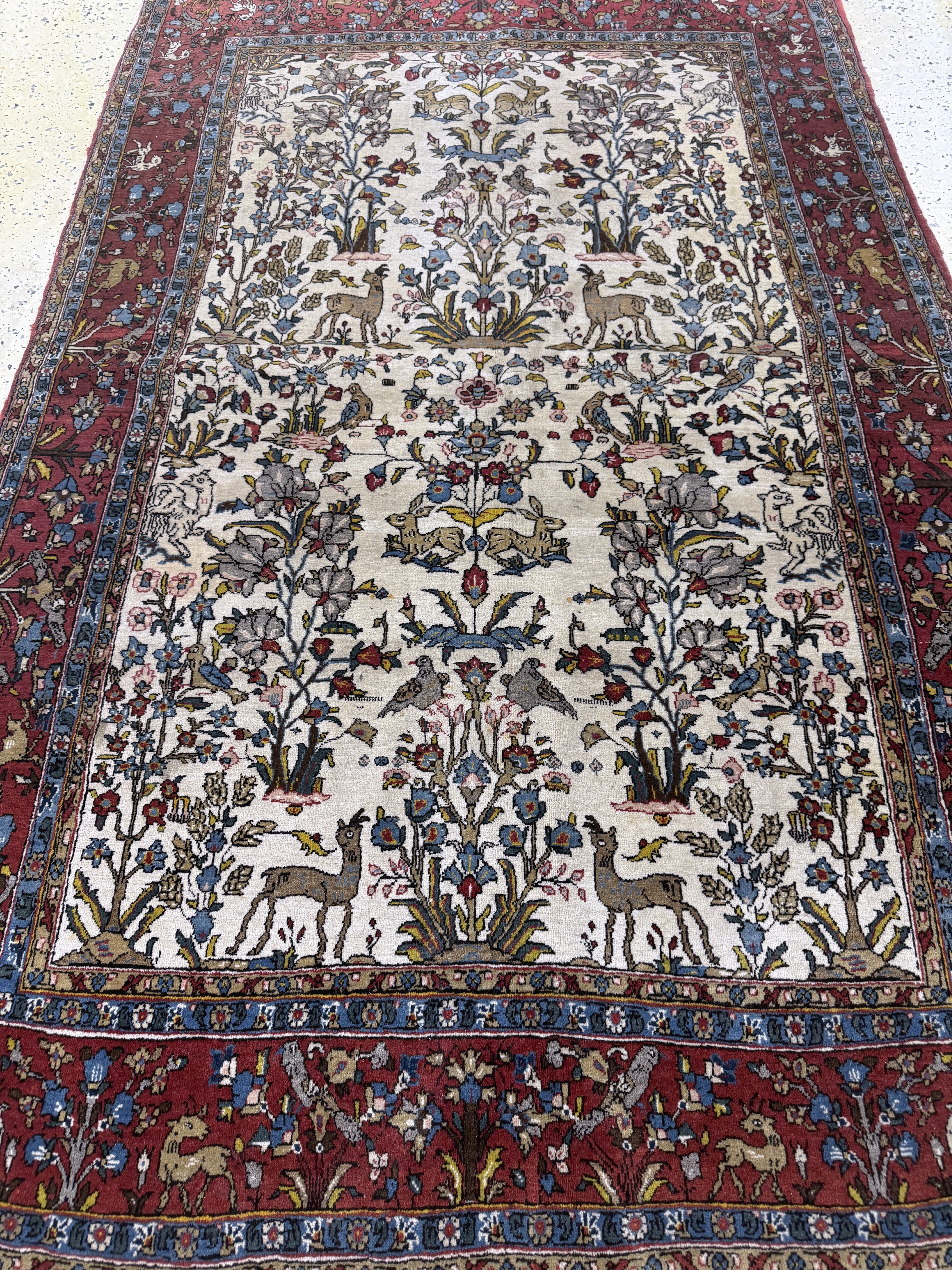 Detail e: Ghom Kork, Persien, Mitte 20.Jhd, Korkwolleauf Baumwolle, ca. 212 x 135 cm, EHZ: 3