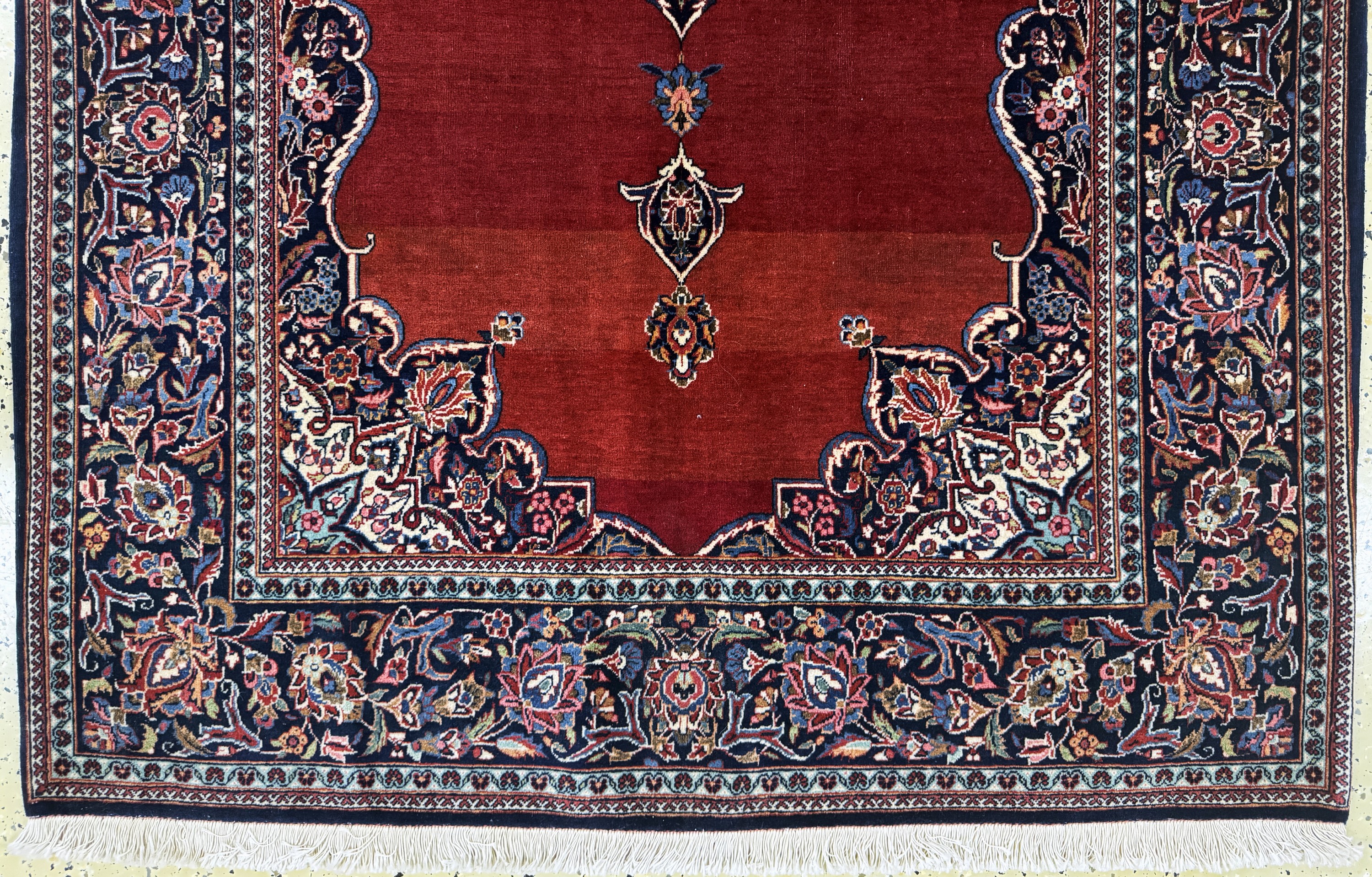 Detail c: Keschan Kork, Persien, Mitte 20.Jhd, Korkwolle auf Baumwolle, ca. 216 x 133 cm, EHZ: 2-3, (Abrasch)