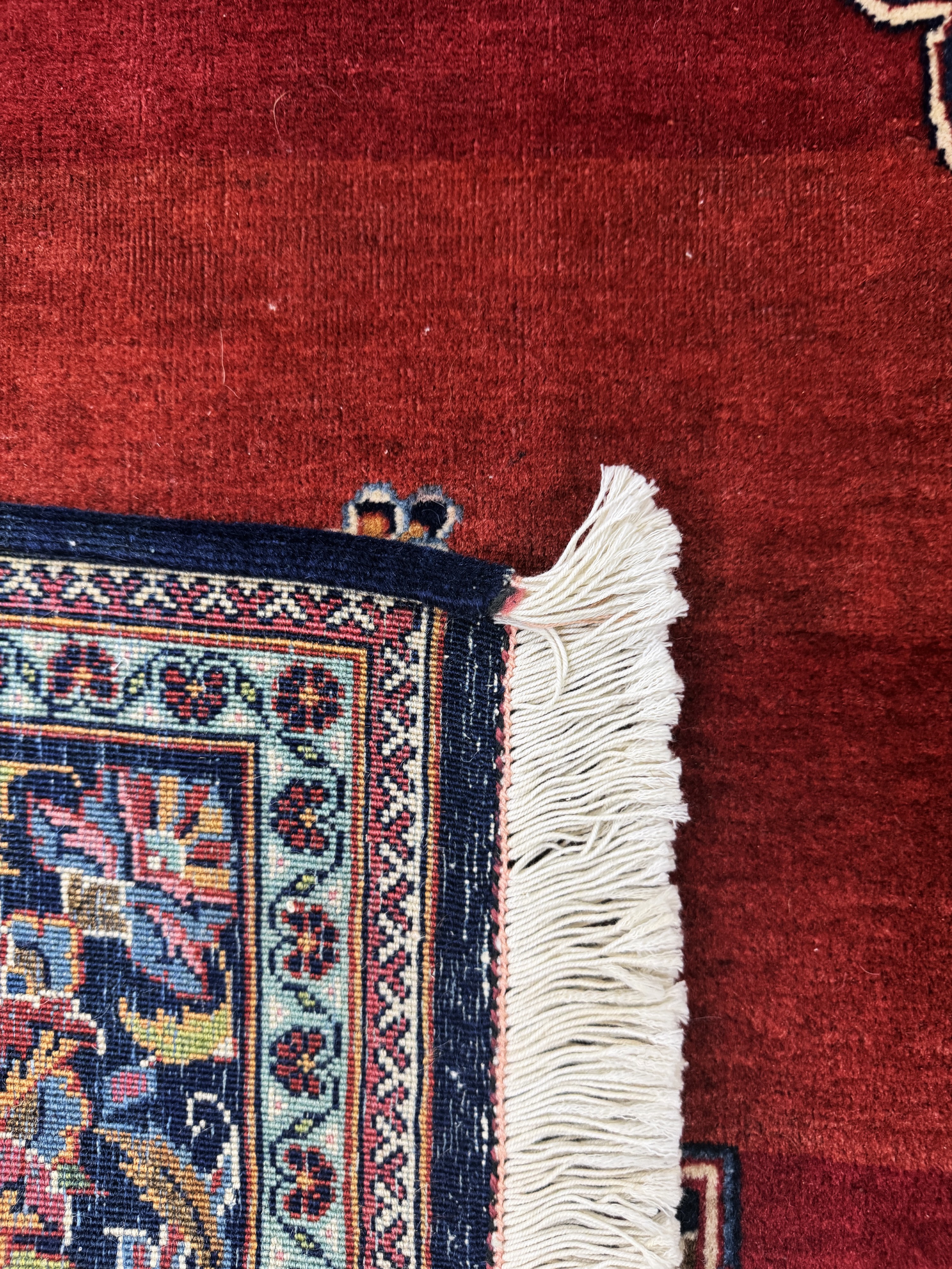 Detail f: Keschan Kork, Persien, Mitte 20.Jhd, Korkwolle auf Baumwolle, ca. 216 x 133 cm, EHZ: 2-3, (Abrasch)