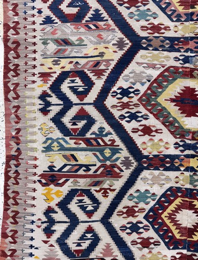 27050975c - Aydin Kelim, Türkei, um 1900, Wolle auf Wolle, ca. 265 x 160 cm, 2 bahnig, EHZ: 3, ...