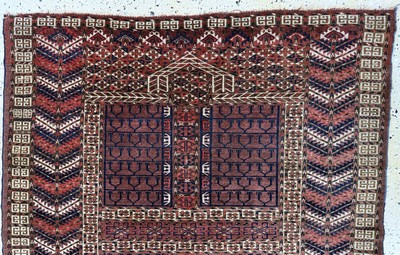 27050976a - Tierbaum Tekke Engsi, Turkmenistan, um 1900, Wolle auf Wolle, ca. 151 x 130 cm, EHZ: 2 ...