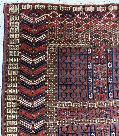 27050976d - Tierbaum Tekke Engsi, Turkmenistan, um 1900, Wolle auf Wolle, ca. 151 x 130 cm, EHZ: 2 ...